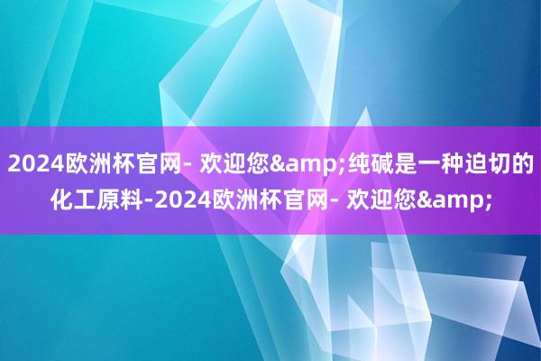 2024欧洲杯官网- 欢迎您&纯碱是一种迫切的化工原料-2024欧洲杯官网- 欢迎您&