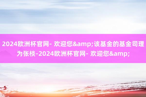 2024欧洲杯官网- 欢迎您&该基金的基金司理为张棪-2024欧洲杯官网- 欢迎您&