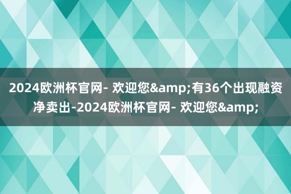 2024欧洲杯官网- 欢迎您&有36个出现融资净卖出-2024欧洲杯官网- 欢迎您&